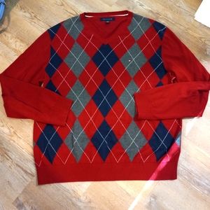 Tommy Hilfiger argyle sweater for men xl mint vintage